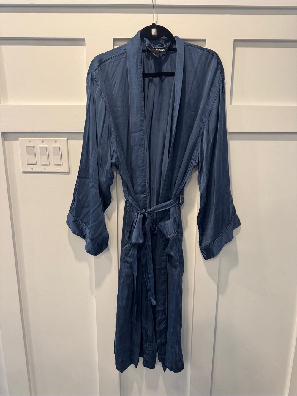 Murano navy/Indigo 100% Silk Robe, XL